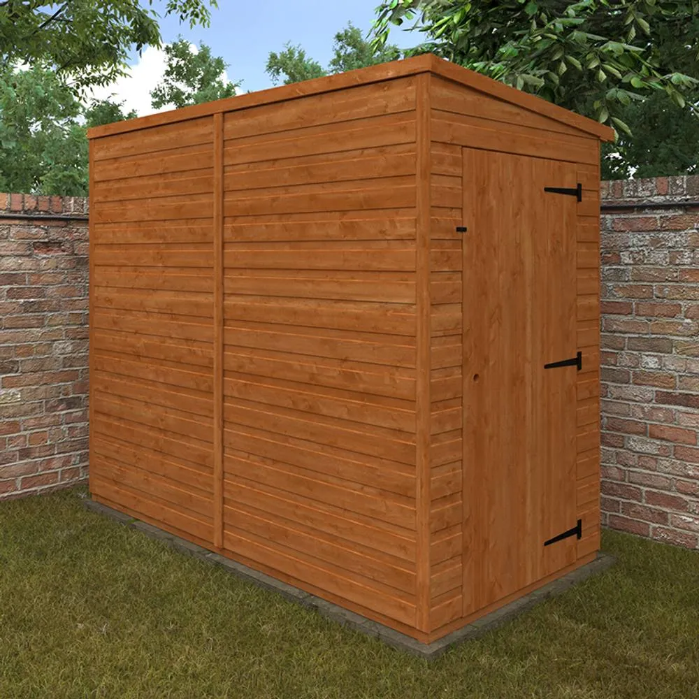 Buttercup Farm 8x4 Flex Pent Windowless 12mm Flex - L238.8 x W115 x H203 cm in Burnt Orange 2