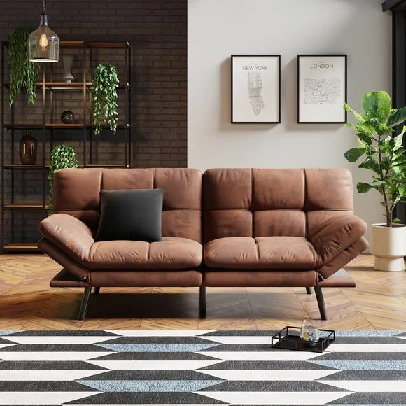 Harrison Quilted Faux Leather Clic Clac Sofa Bed 3