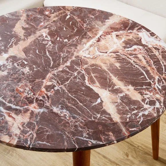 Thea Round Dining Table, Marble and Mango Wood 2