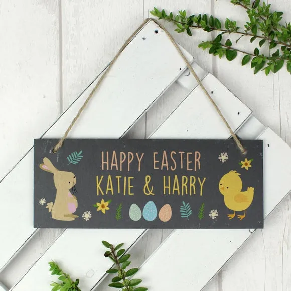 Personalised Easter Egg Hunt Slate Hanging Sign 2