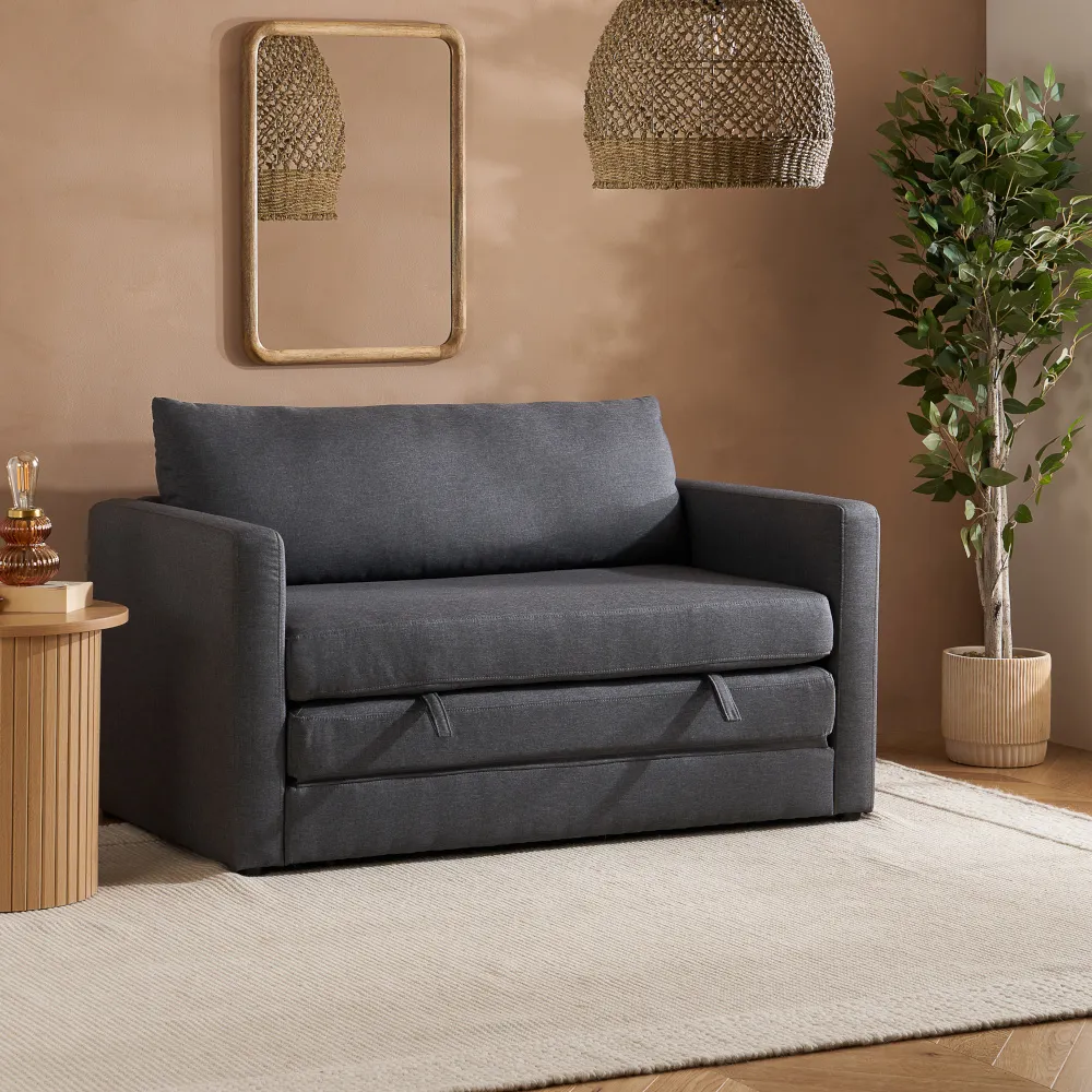 Eli - Fold-Out Sofa Bed - Grey - Fabric