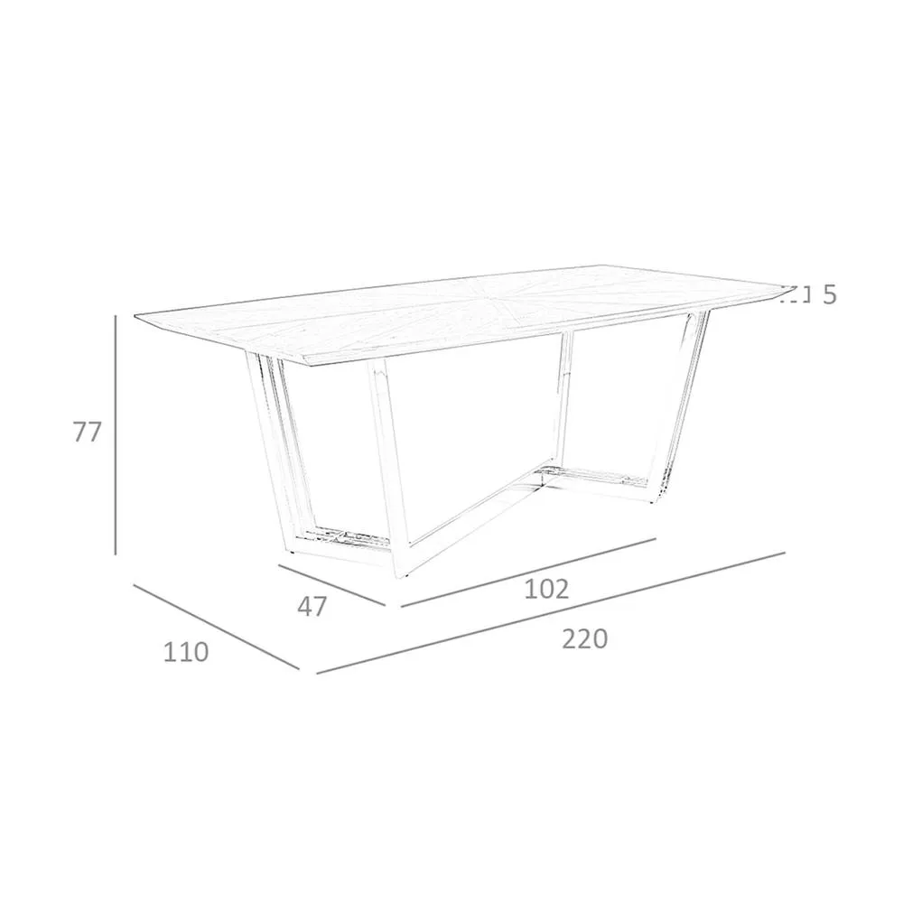 Angel Cerda Oval Walnut Dining Table with Chrome Legs 220x110x77 in Brown 6