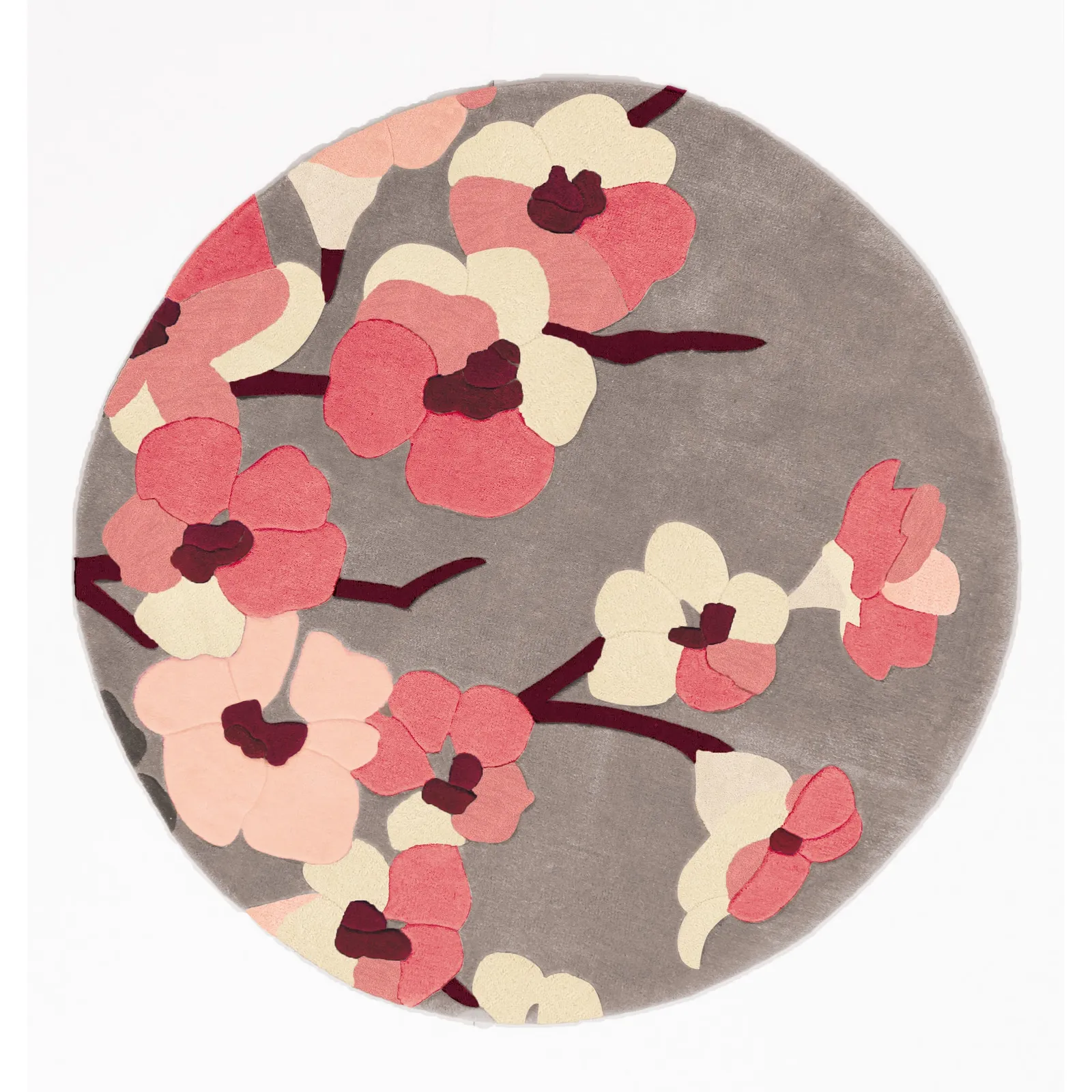 Infinite Blossom Circle Rug Pink