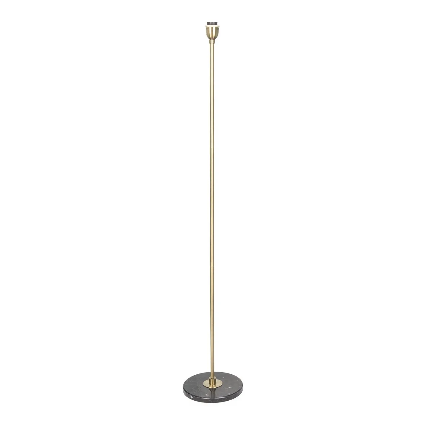 Heal's Simple Stick Floor Lamp Black Marble Base Antique Brass Stem