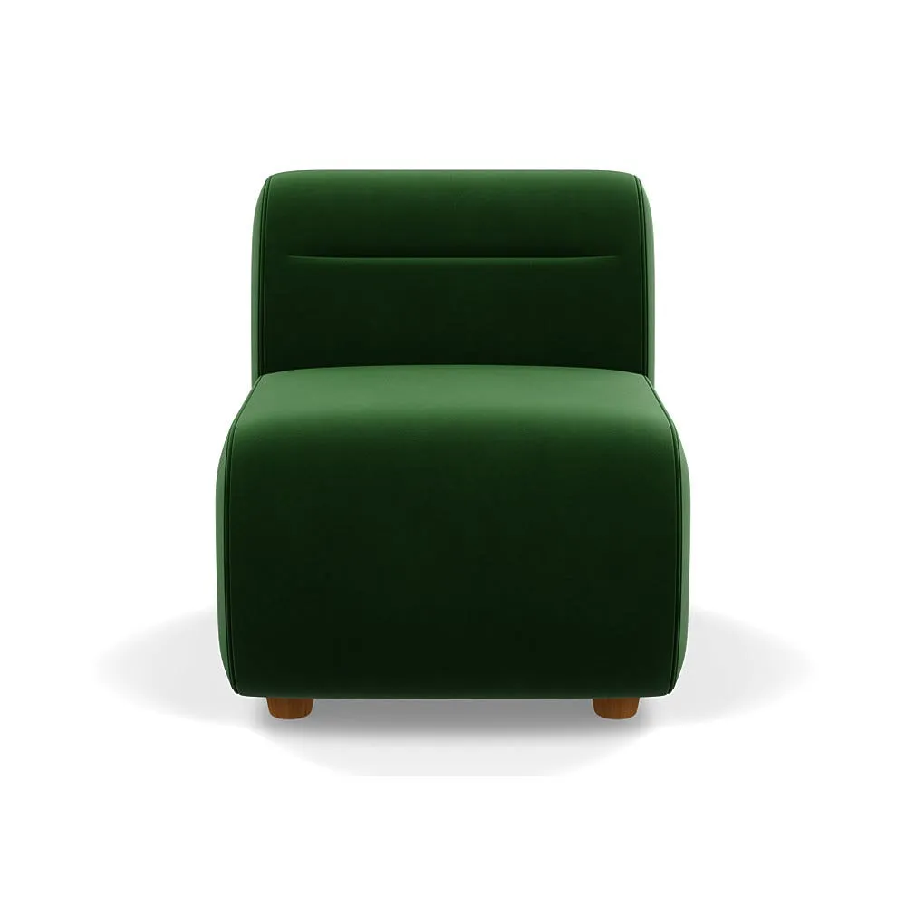 Heal's Lilli Small Single Module Smart Velvet Forest Natural Beech Feet 1