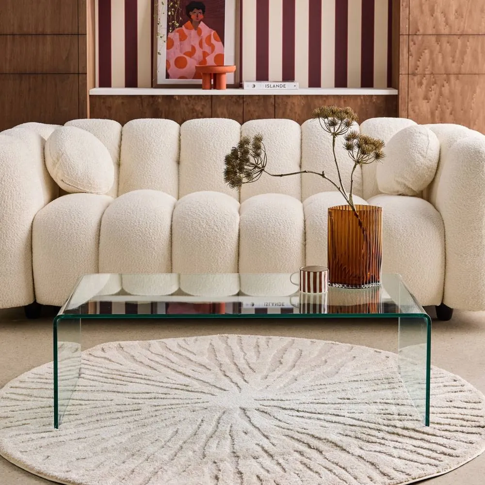 sweeek Rectangular coffee table tempered glass in Clear 1