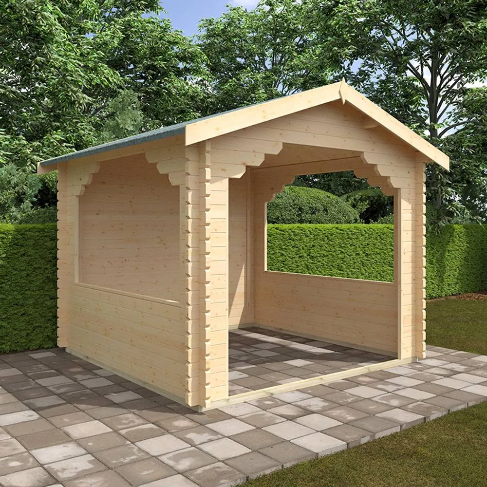 Buttercup Farm 10x10 The Stowe 44mm Log Cabin - L295 x W295 x H272.6 cm in Natural 2