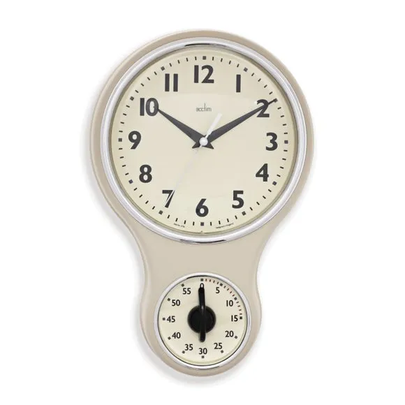 Acctim Kitchen Time Retro Quartz Timer Wall Clock 1