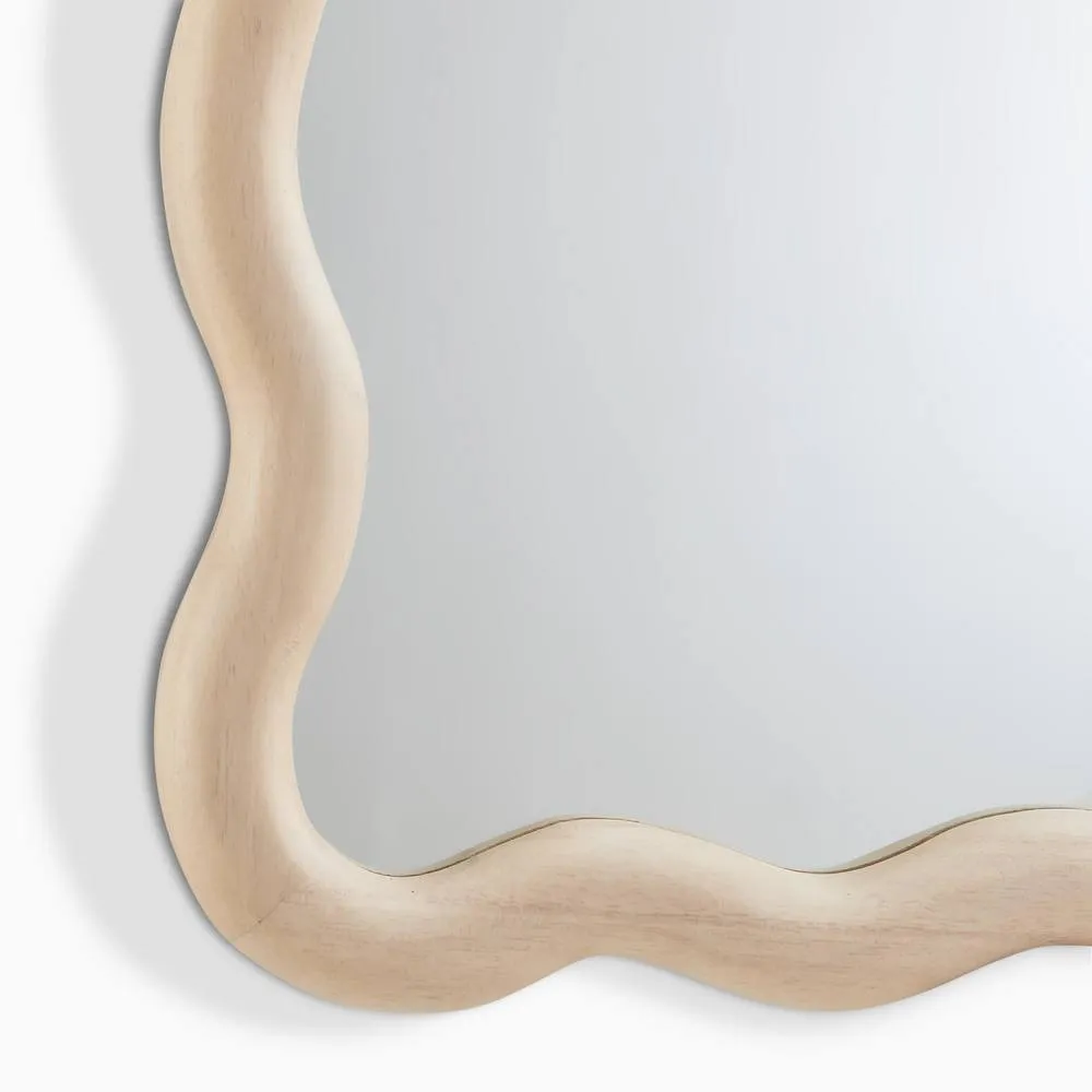 FurnitureboxUK Damaris Wood Full Length 150x50cm Wavy Rectangle Wall Mirror in Brown 6