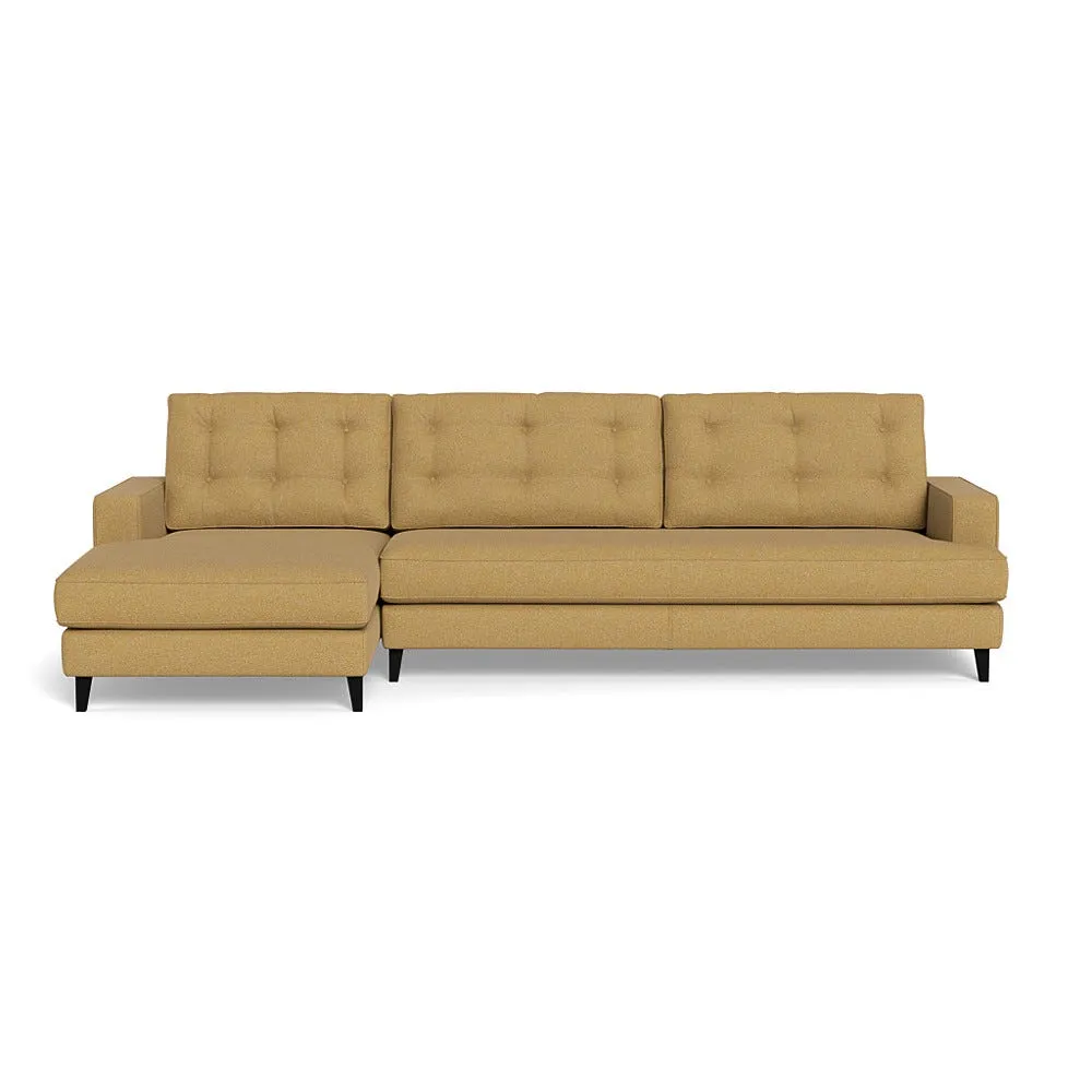 Heal's Mistral Left Hand Facing Corner Sofa Boucle Tweed Citrine Black Beech Feet 1
