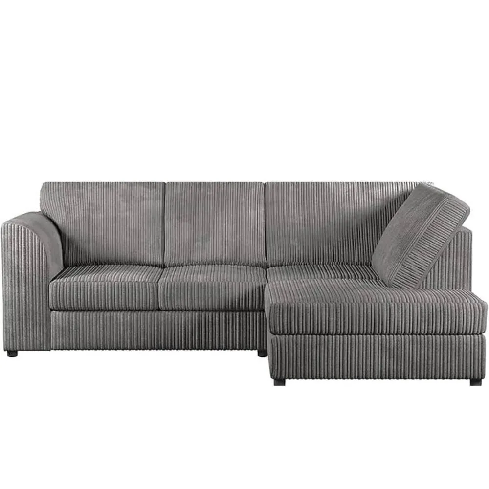 Bliss Furniture Jumbo Cord High Back Right Hand 4 Seater Corner Sofa in Grey
