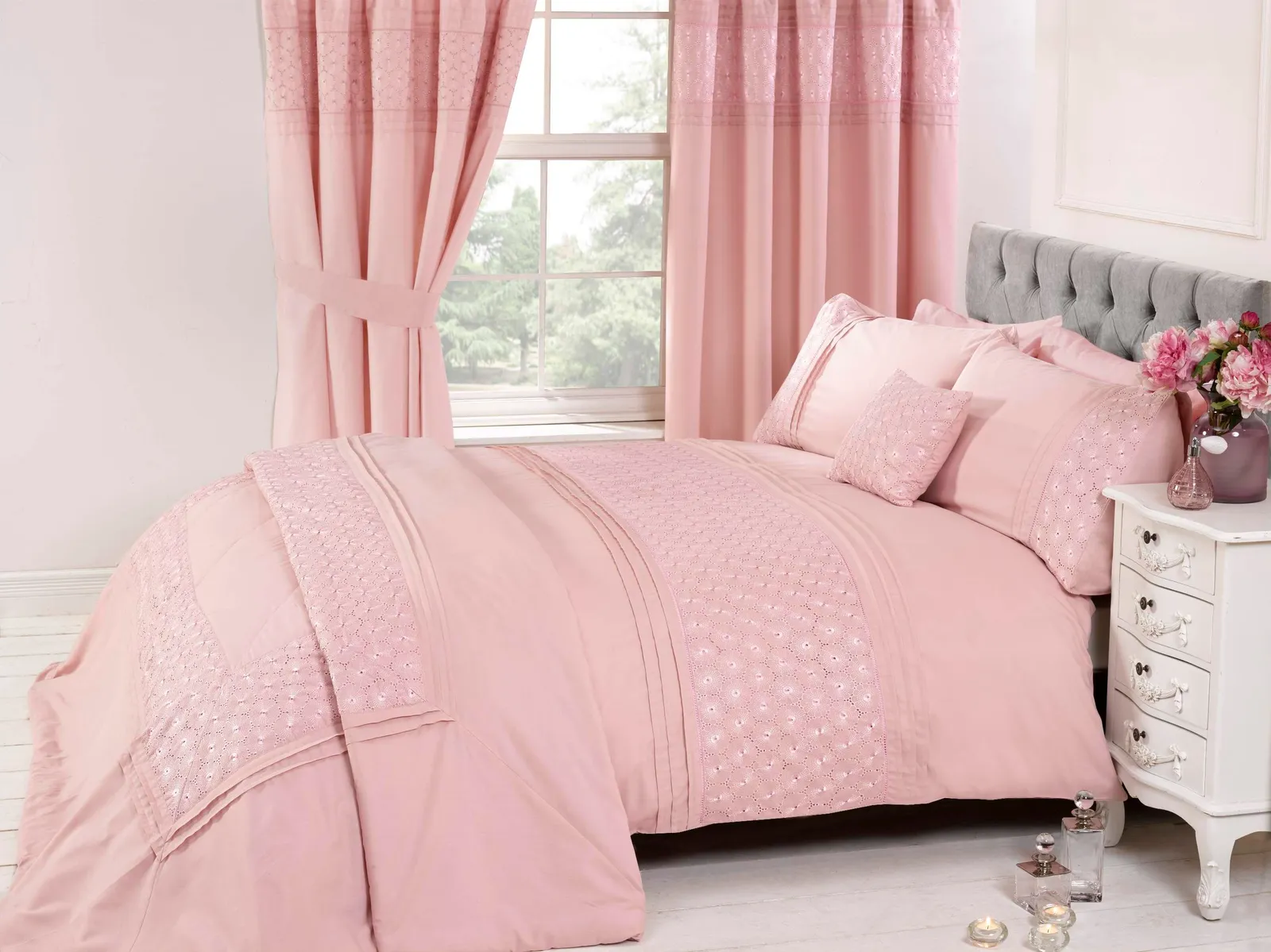 Rapport Home Everdean Polycotton Duvet Cover Set With Pillowcase in Pink