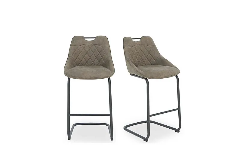 Warrior Pair of Cantilever Bar Stools - Taupe