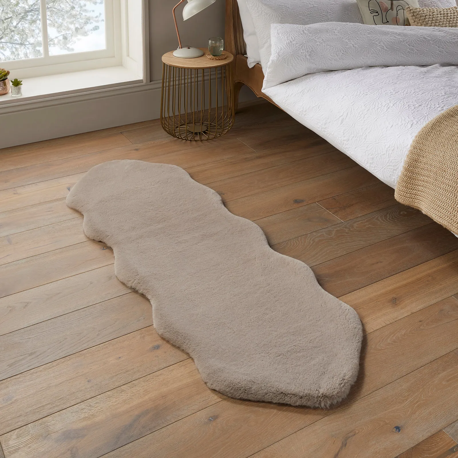 Supersoft Double Pelt Faux Fur Rug Supersoft Natural
