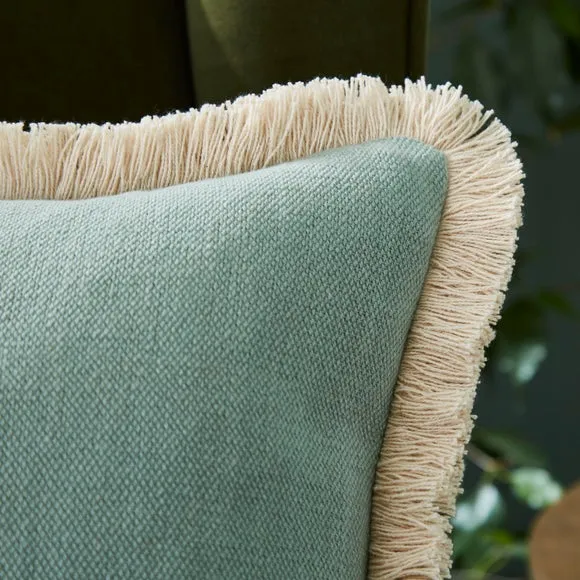 Canvas Fringed Cotton Square Cushion 3
