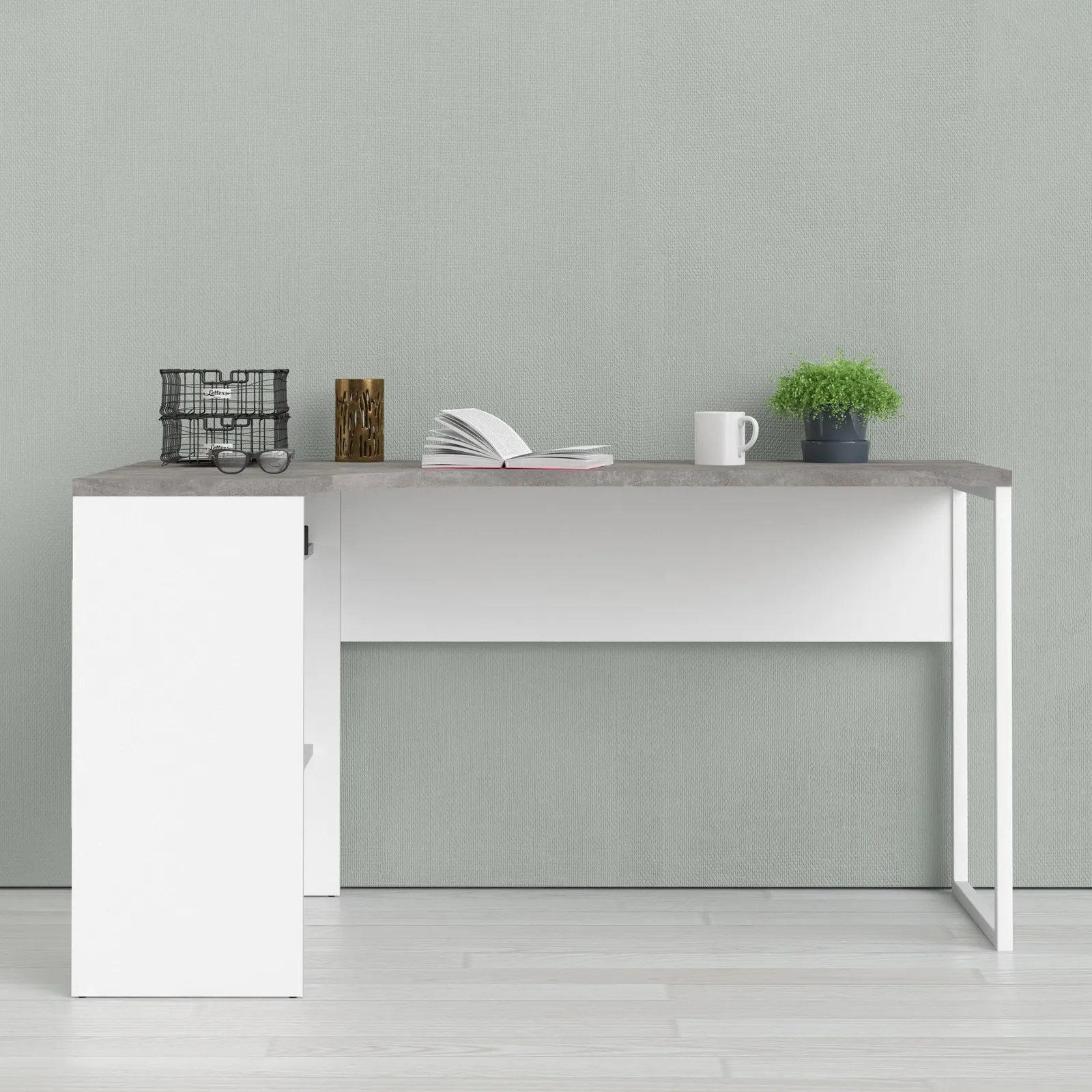 Furniture To Go Function Plus Corner Desk 2 Drawers in White 5
