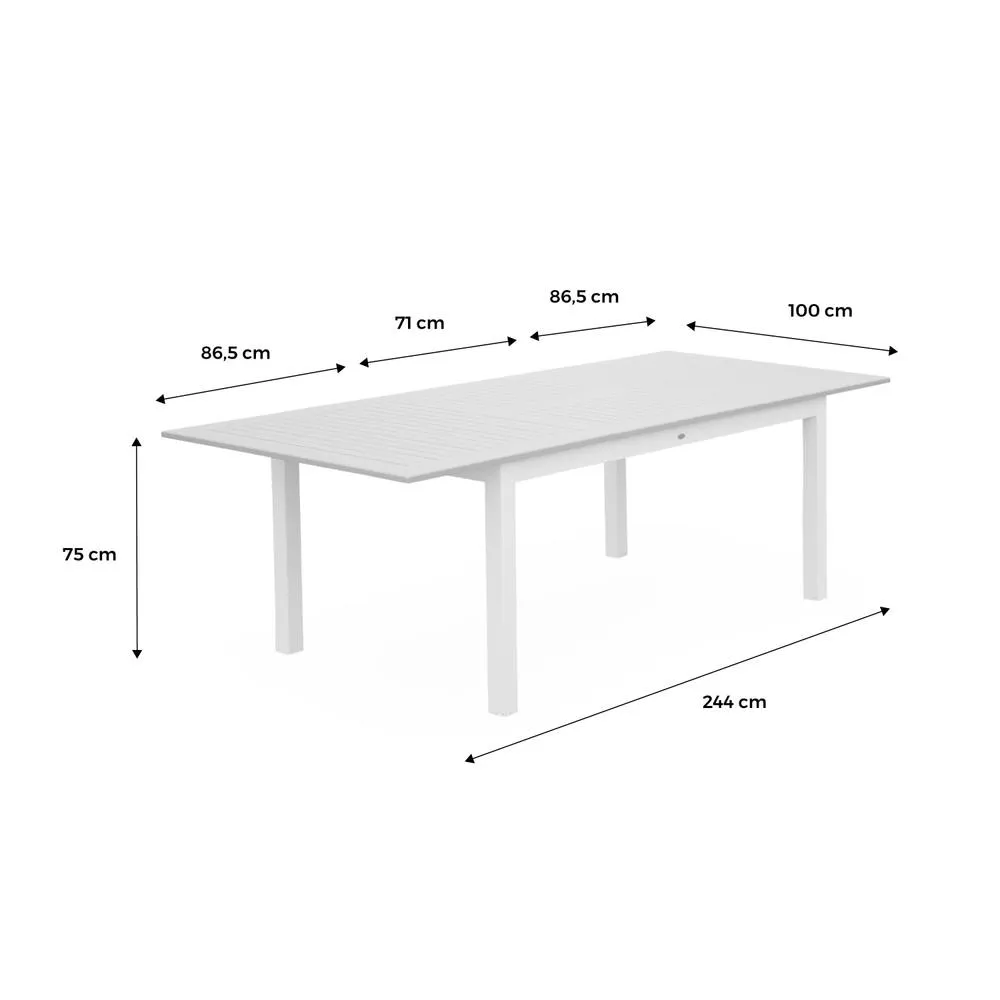 sweeek 8-seater Extendable Garden Table Aluminum in Grey 5