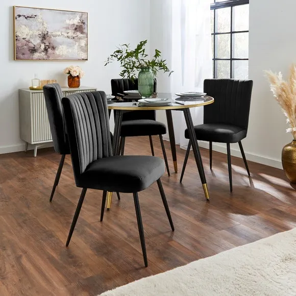 Taylor Set of 4 Dining Chairs, Velvet 2