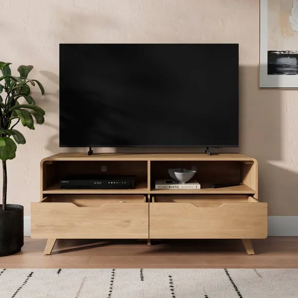 Edda Standard TV Unit for TVs up to 55", Oak Effect 2