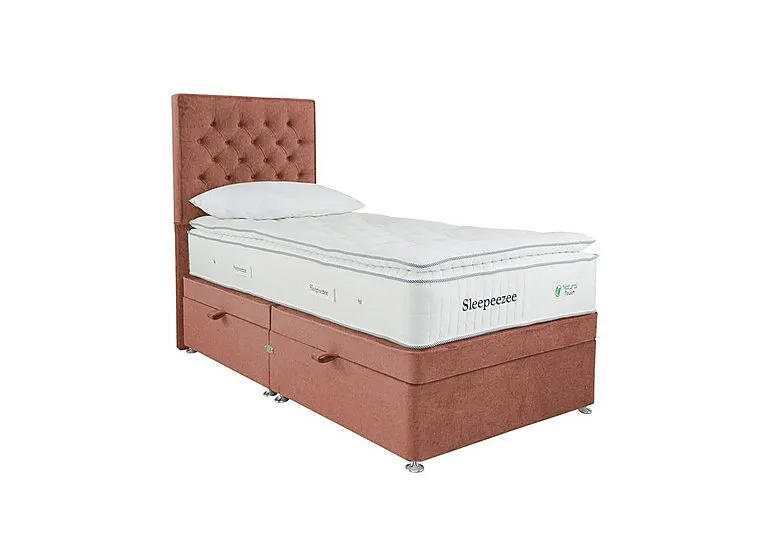 Natural Touch 3000 Pillowtop Side Ottoman Divan Set - Single - Burnt Orange