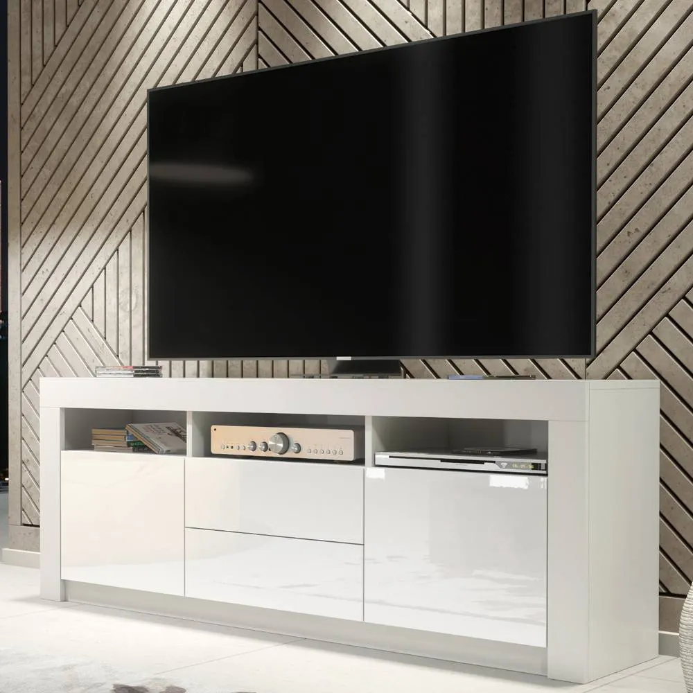 Creative Furniture Shine TV Unit 160cm - White with Gloss Doors 5