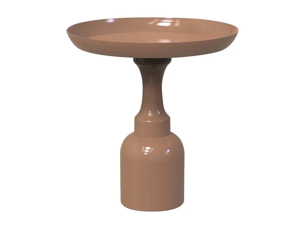 Vente-unique Metal Side Table - Shiny Taupe - KYRESA in Brown 5