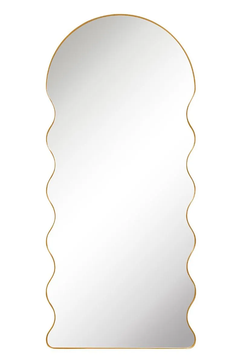 MirrorOutlet New Gold Metal Dome Arch Topped Wall Mirror 71" X 31" (180CM X 80CM) 5