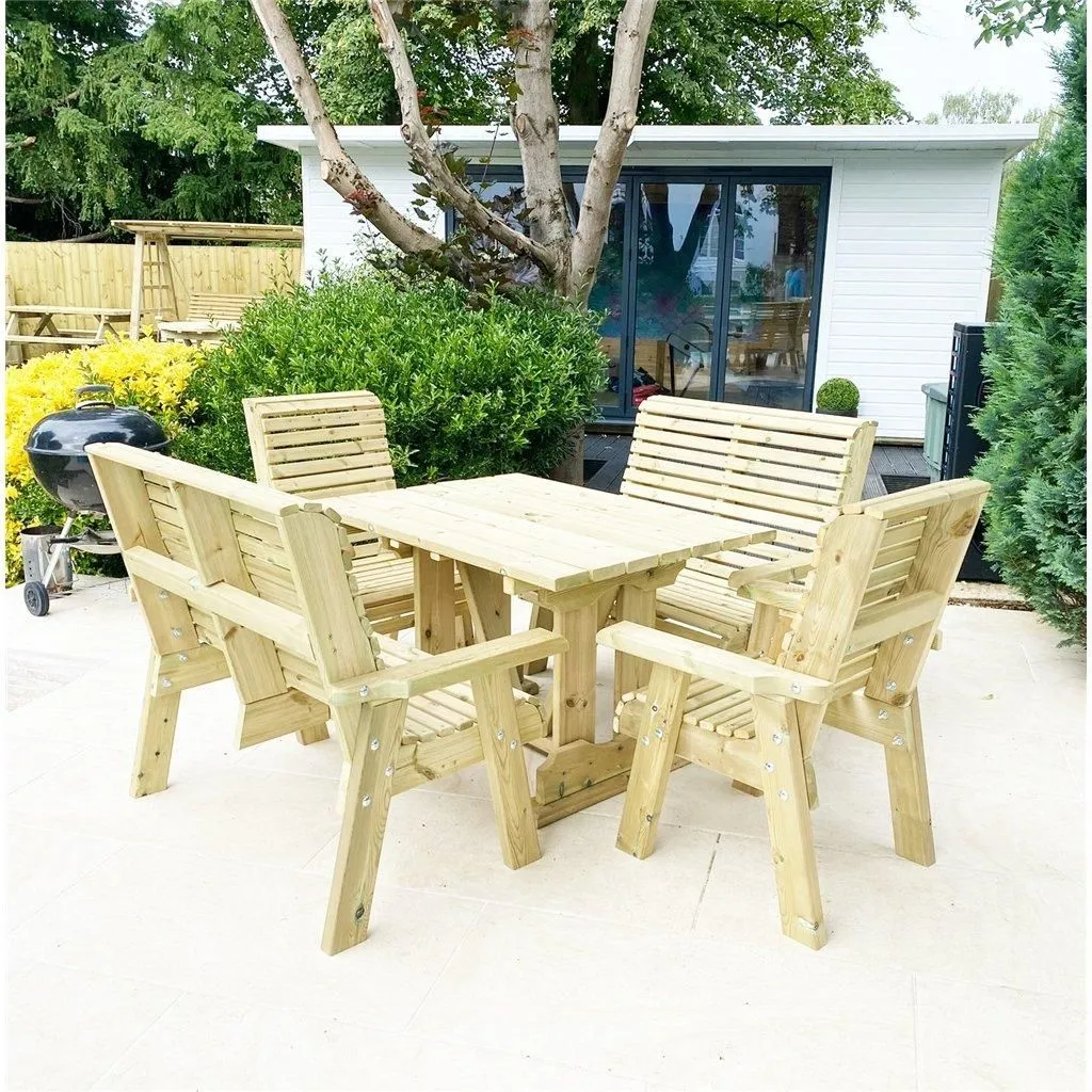 Marlborough Heavy Duty Table & Chair Set (6 Seater) in Natural 2