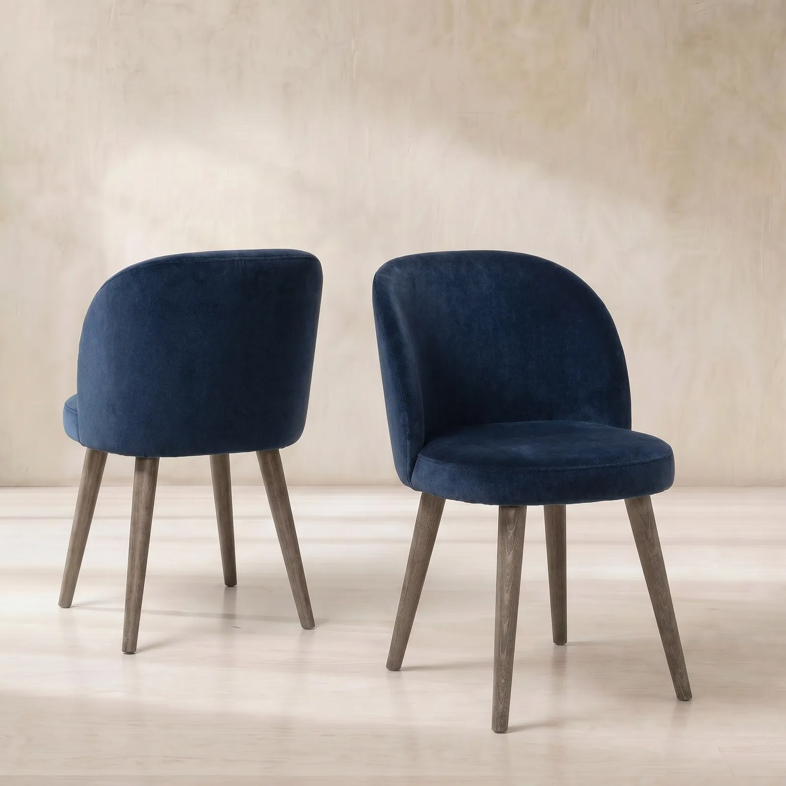 Pure Furniture Reyna Dining Chair, Navy Fabric | Barker & Stonehouse