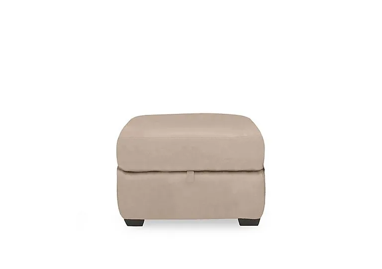 Gemini NC Leather Storage Footstool - NC Pebble