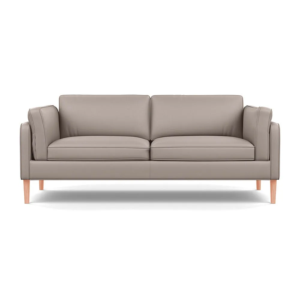 Heal's Sonno 3 Seater Leather Grain Light Grey 060 Natural Feet 1