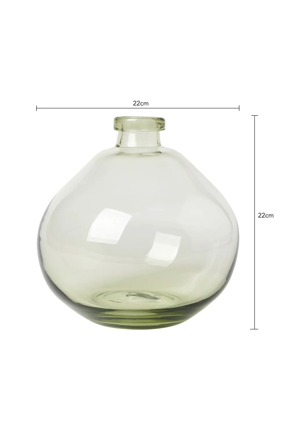 BHS Round Green Glass Vase 5