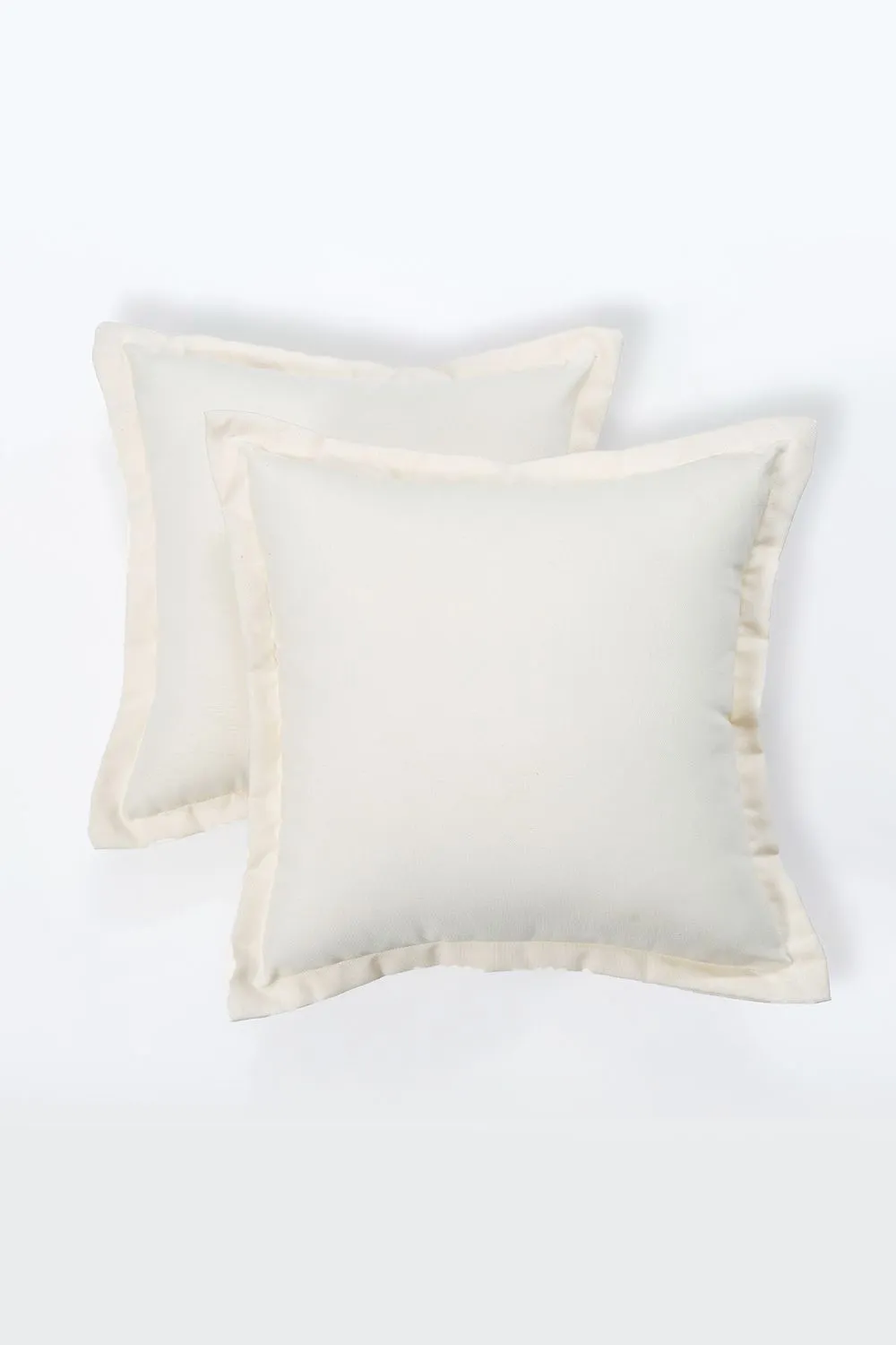 Homescapes Luxury Waterproof Plain Outdoor Cushion 45 x 45 cm, Set of 2 in Natural 1