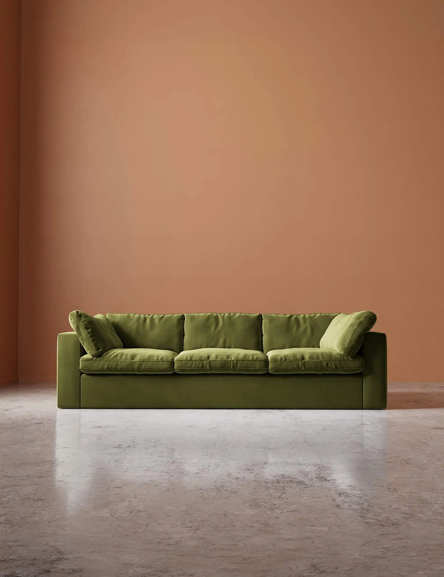 Swoon Easy Velvet 3 Seater Sofa Green