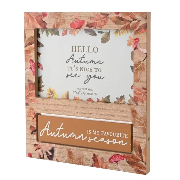 Autumn is My Favourite Season Wooden Leaf Print Photo Frame 2