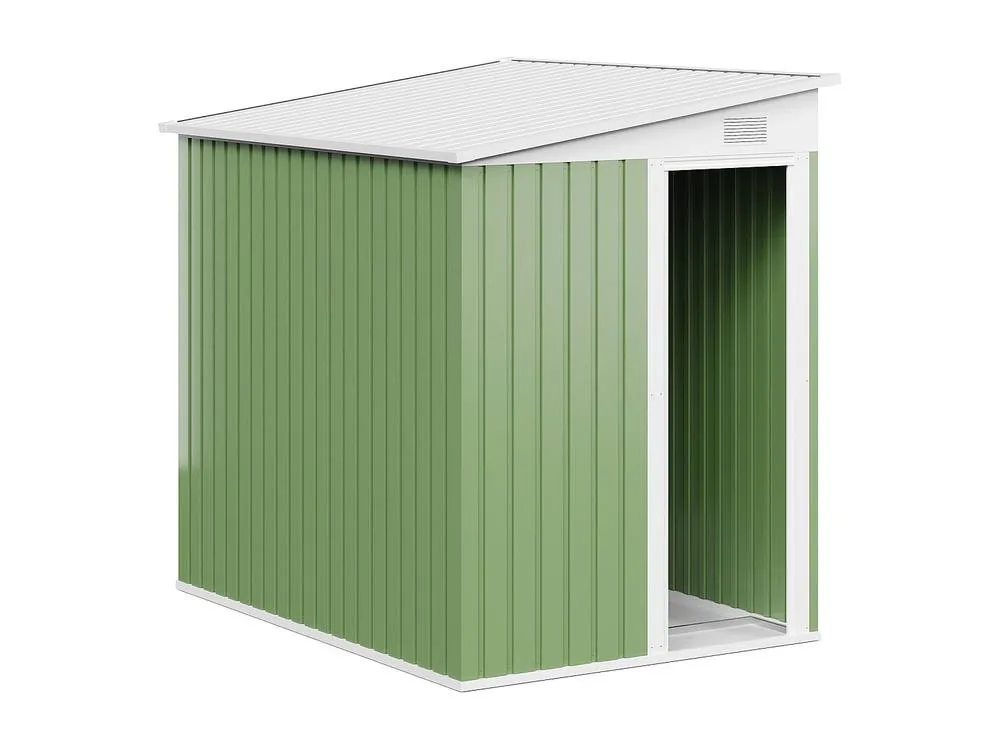 Vente-unique Lean-To Galvanised Steel Garden Shed - Sage Green - 3.15 M² - DAXTON 6