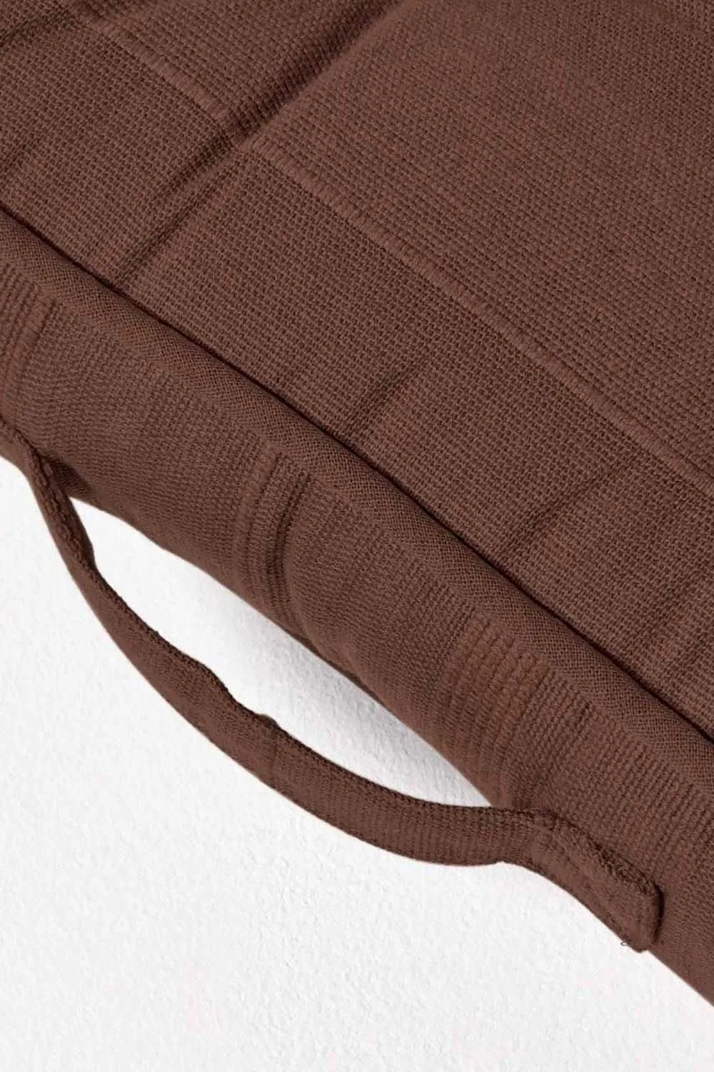Homescapes Rajput Ribbed Cotton Floor Cushion in Brown 4