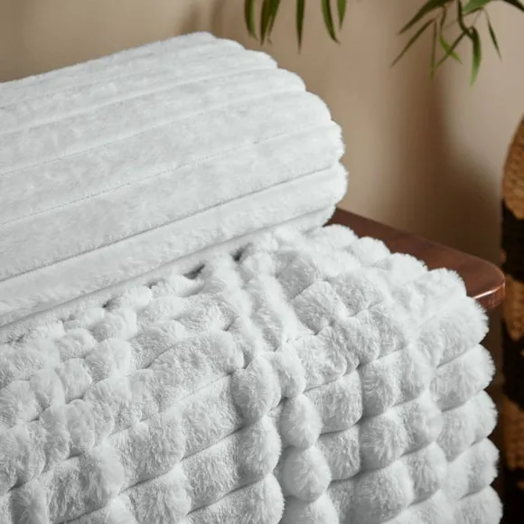 Cosy Ribbed Throw Blanket 130cm x 170cm 3