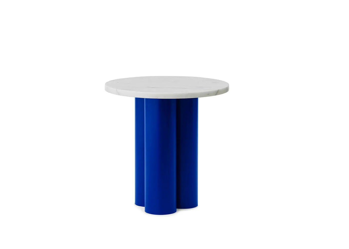 Normann Copenhagen Dit Side Table Bright Blue Base White Carrara Top 1