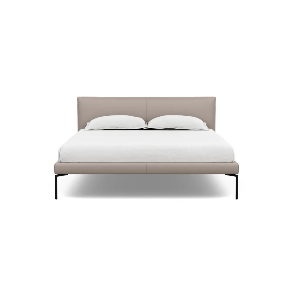 Heal's Matera Bedstead King Leather Grain Light Grey 060 1