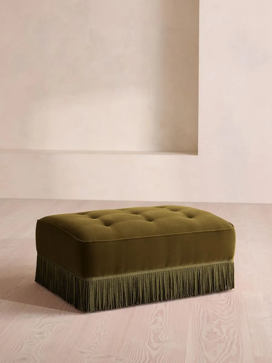 Elowen Ottoman, Velvet, Olive