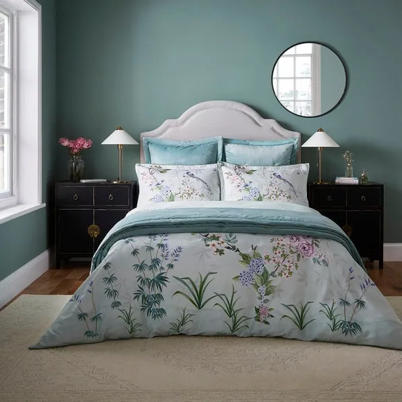 Dorma Burford Velvet Seafoam Bedspread 2