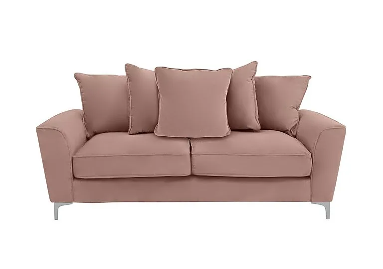 Legend 3 Seater Scatter Back Fabric Sofa - Kingston Blush