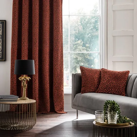 Animal Cut Velvet Eyelet Curtains 4