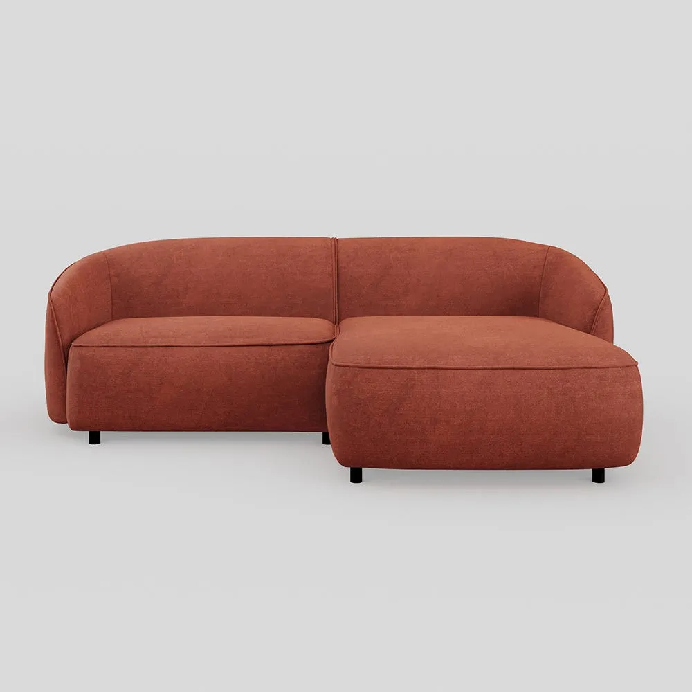 Heal's Aurelie Chaise Sofa RHF Smart Luxe Velvet Tawny 1