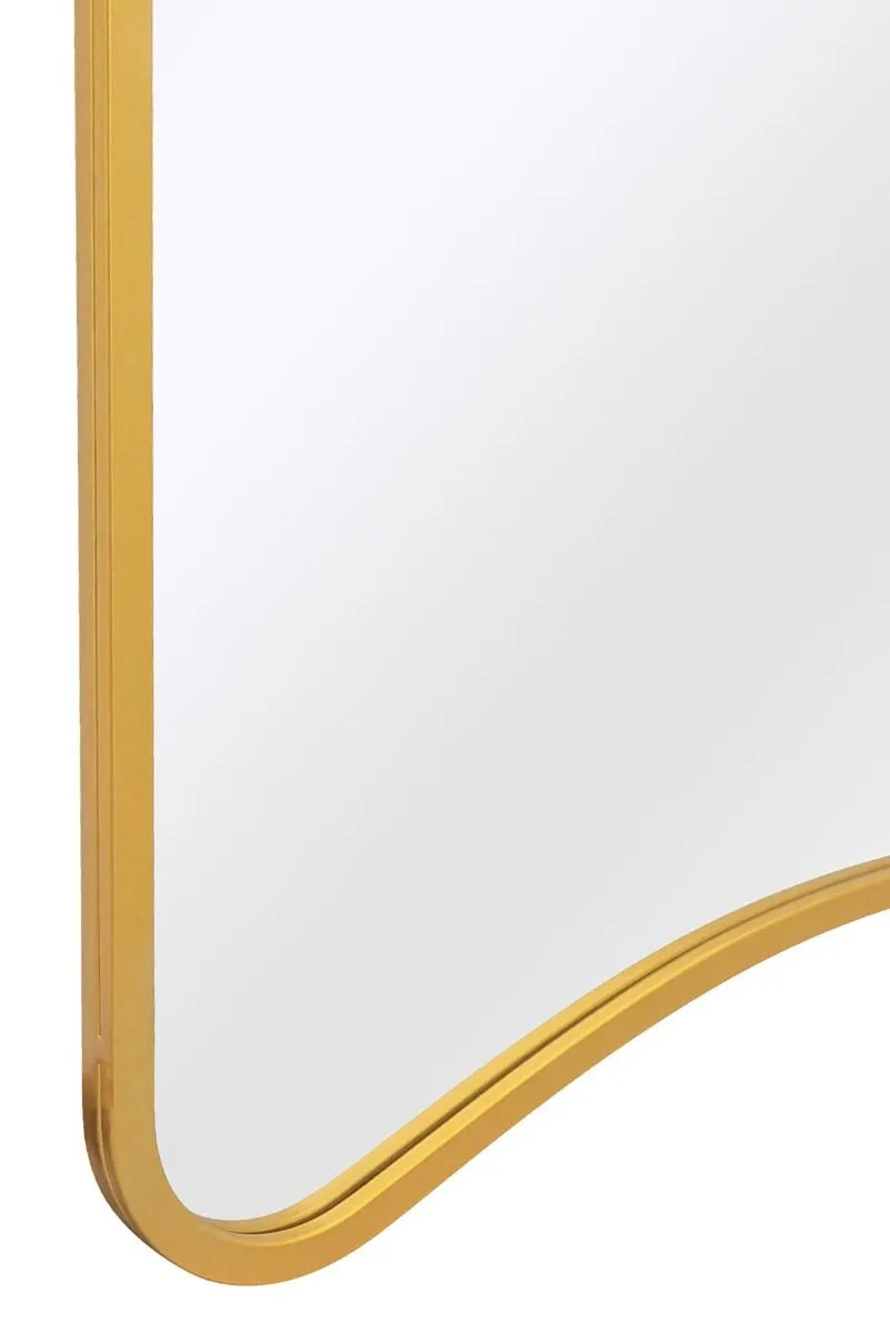 MirrorOutlet Gold Metal Trapezoid Shape Framed Wall Mirror (180CM X 85CM) 3