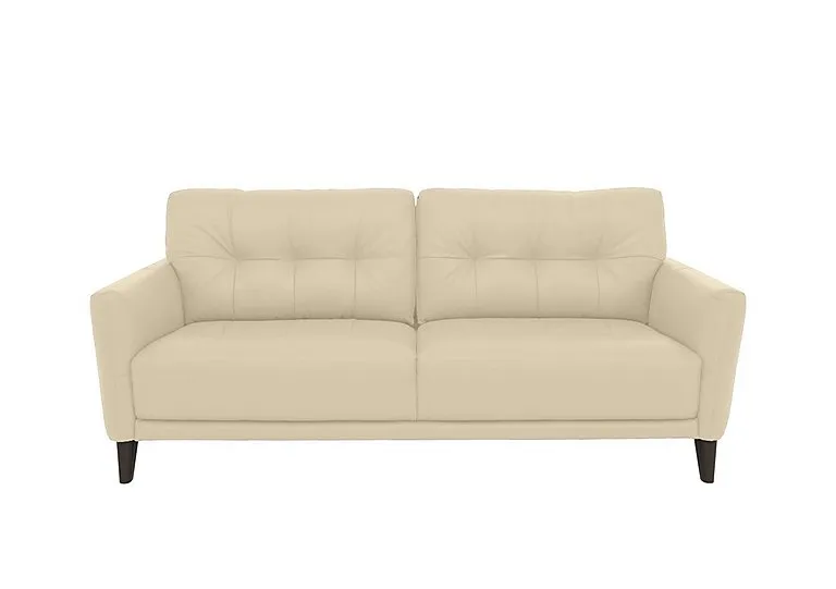 Uno Leather 3 Seater Sofa - BV Bisque