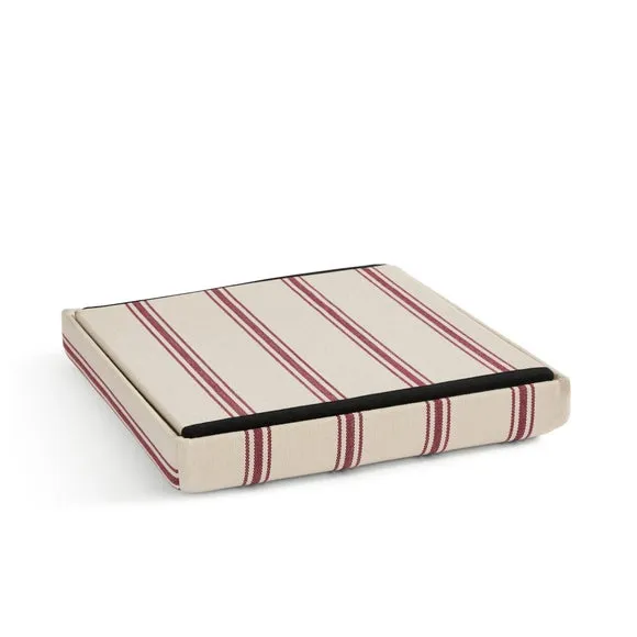 Faux Linen Folkstone Stripe Cube Ottoman 4