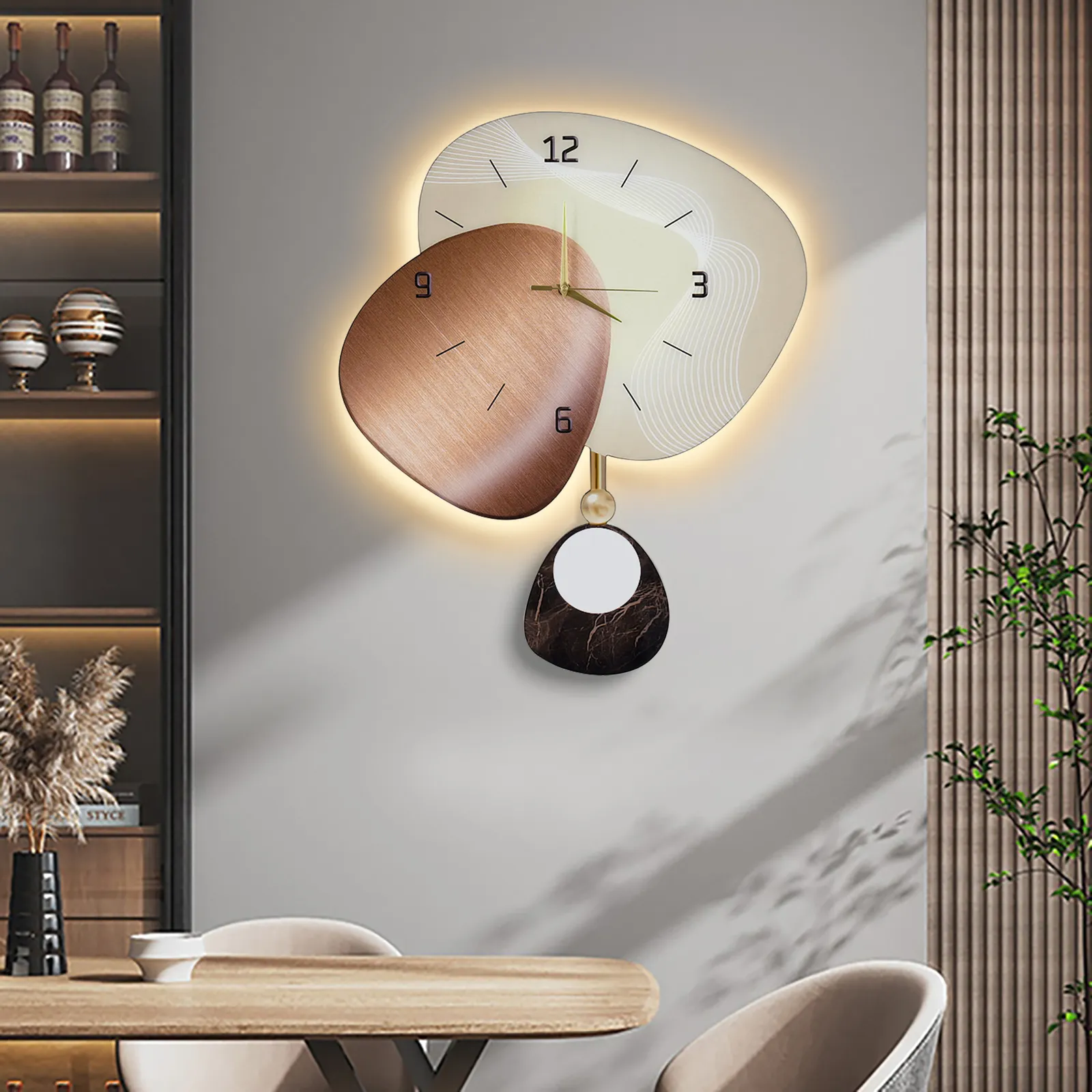 60cm LED Wall Clock with 3-Colour Dimming and Remote Control