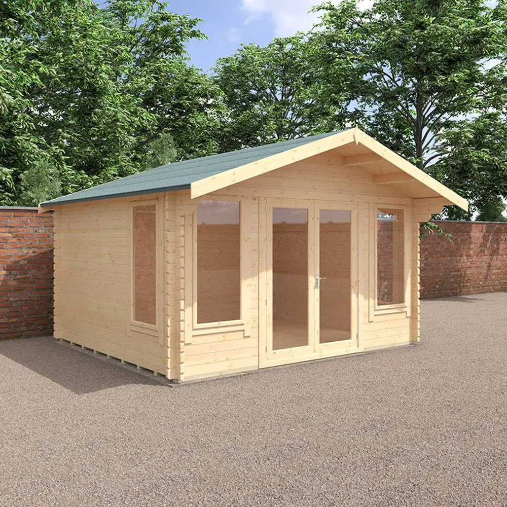 Buttercup Farm 12x14 The Sutton 44mm Cabin - L355 x W415 x H282.2 cm in Natural 2